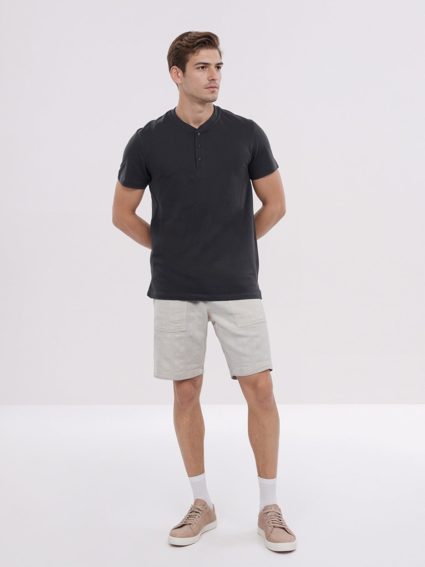 Celio* Cotton Black Men Regular Fit Solid T-Shirt