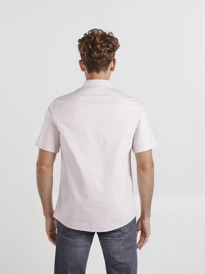 Celio* Men Beige Solid Regular Fit Cotton Casual Shirt