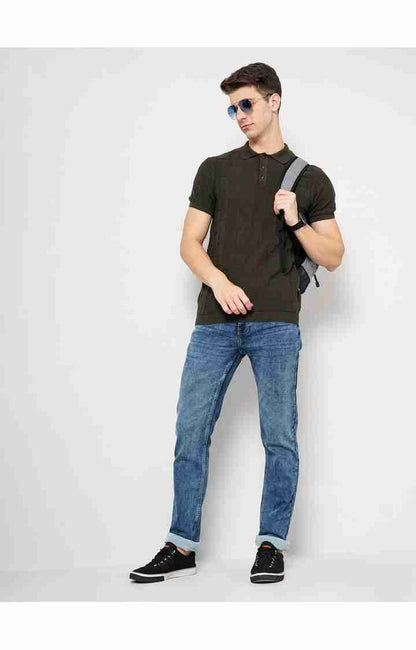 Blue Straight Slim Fit Jeans