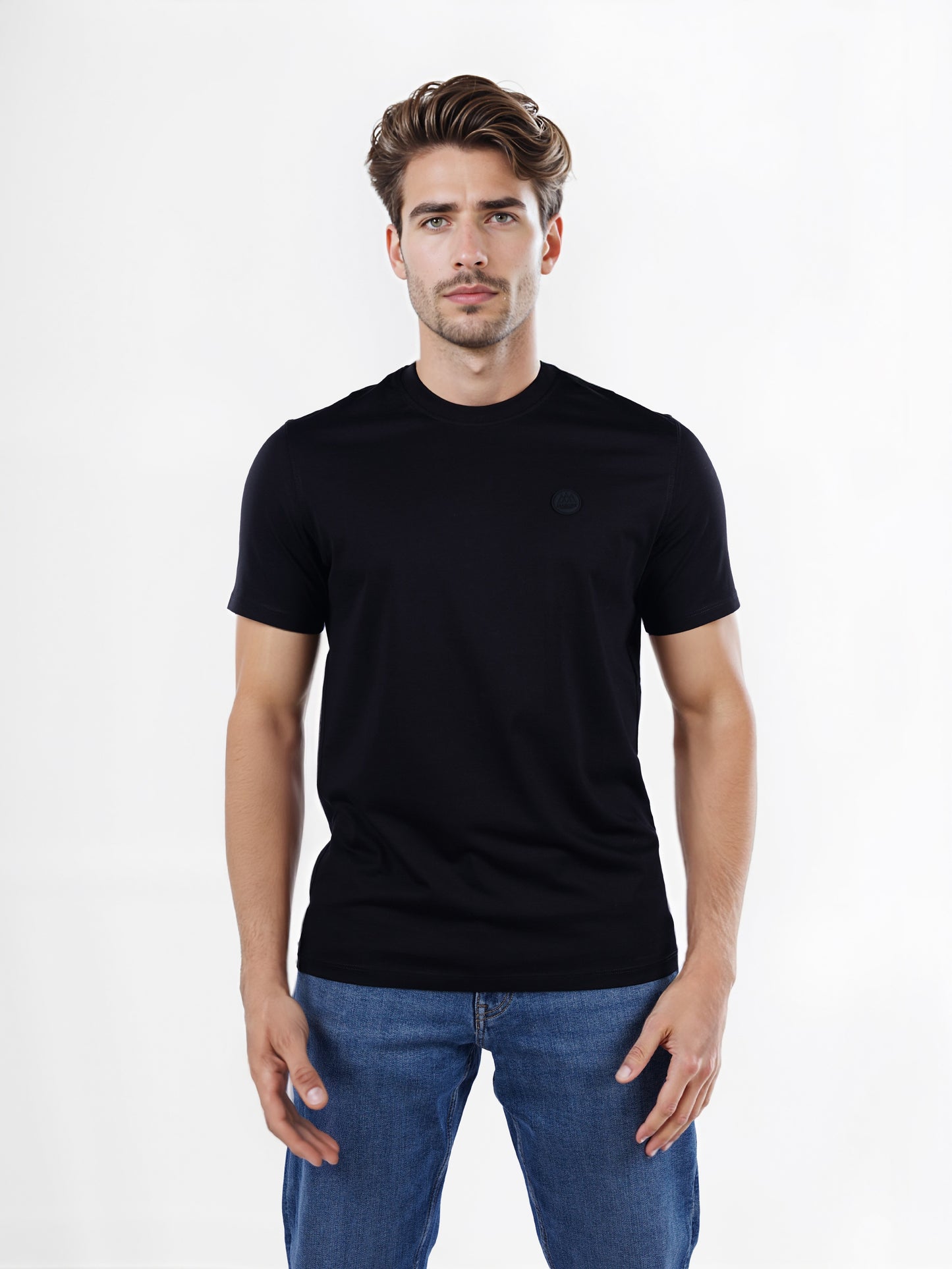 Celio* Chamonix Regular Fit Cotton Black T-Shirt