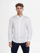 Celio* Solid Men White Regular Fit Linen Shirt