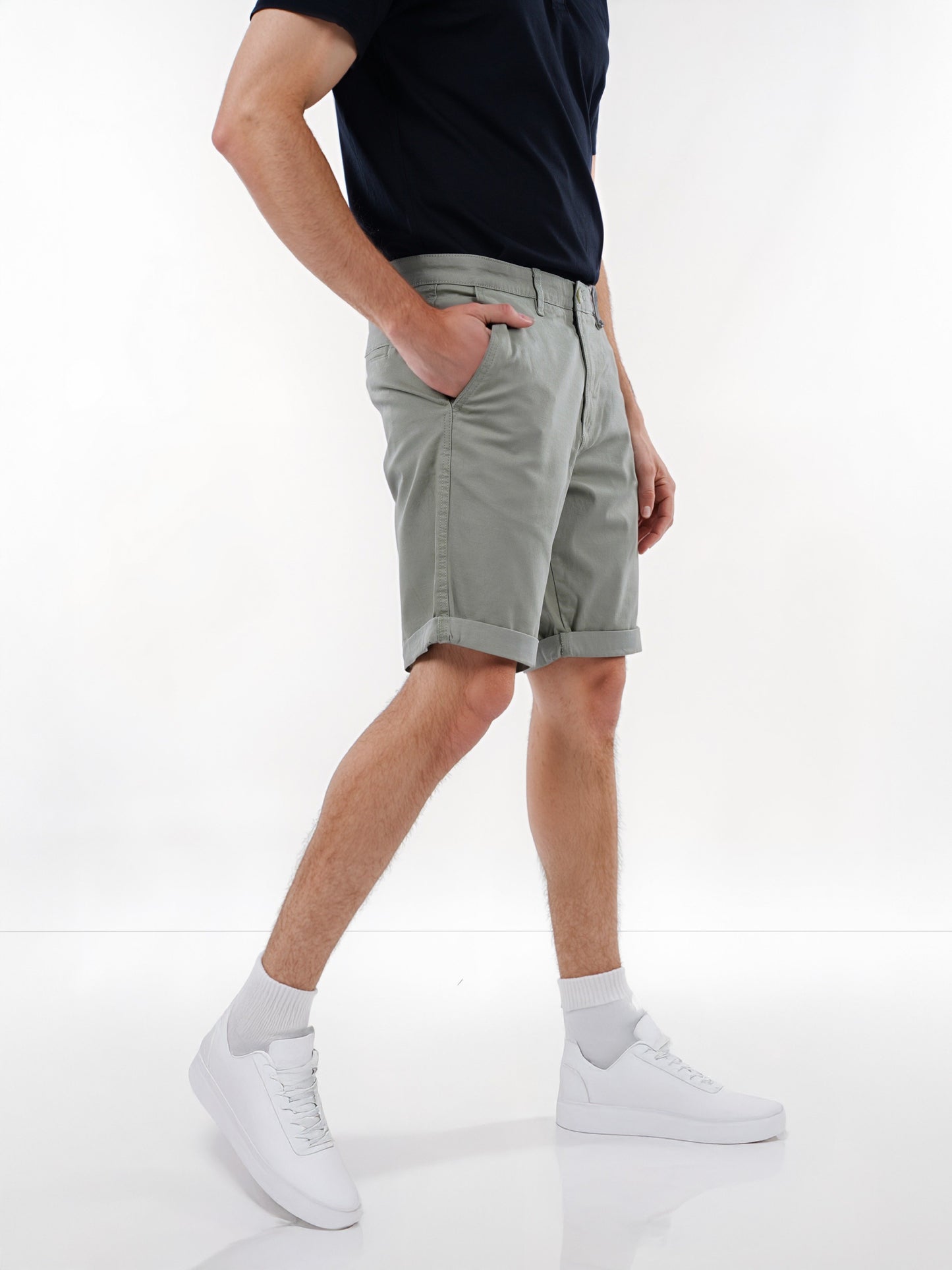 Celio* Cotton Regular Fit Green Bermuda