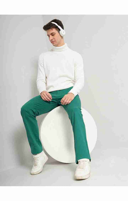 Green Straight Fit Trousers