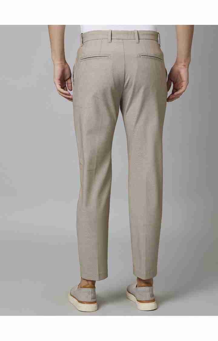 Beige Slim Fit Trousers