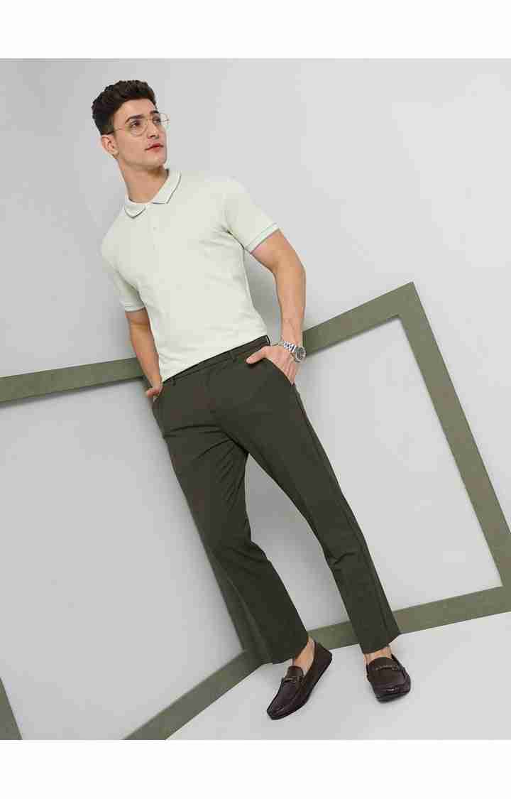 Khaki Regular Fit Trousers