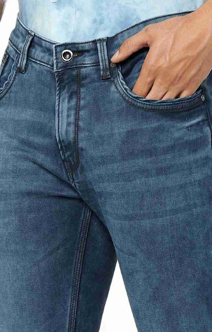 Blue Straight Slim Fit Jeans