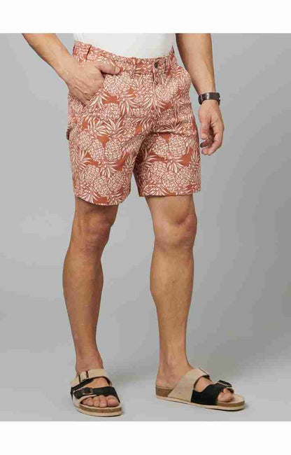 Orange Regular Fit Shorts