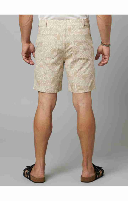 Beige Regular Fit Shorts