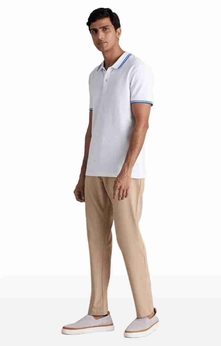 Beige Regular Fit Trousers