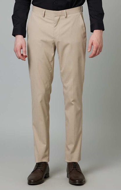 Beige Slim Fit Trousers