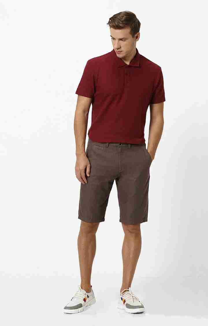 Brown Regular Fit Shorts