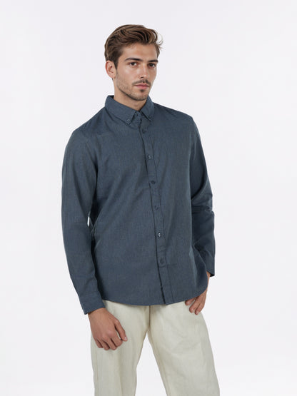 Celio* Men Grey Solid Regular Fit Cotton Shirts