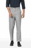 Celio* Checked Regular Fit Grey Trouser