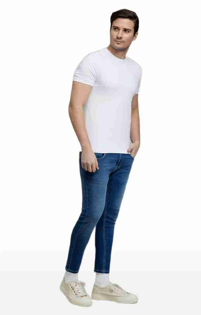 Blue Skinny Ankle Length Jeans