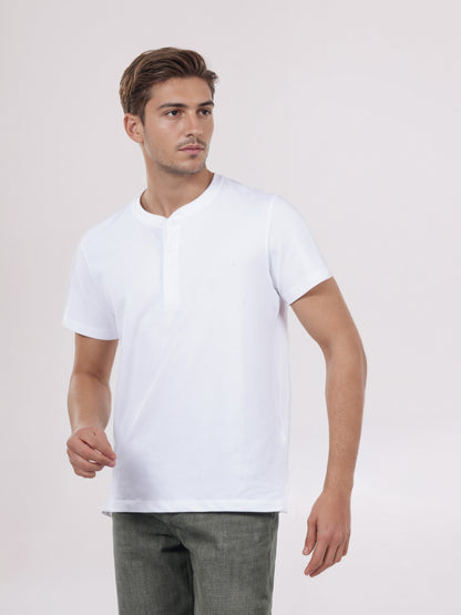 Celio* Solid Regular Fit Cotton White Men T-Shirt