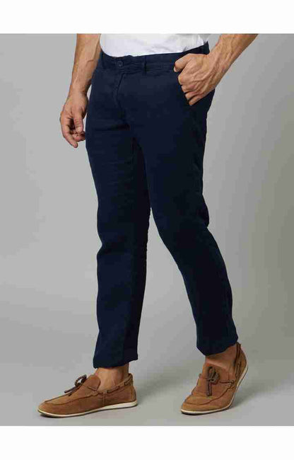 Navy Blue Regular Fit Trousers