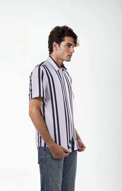 Celio* Striped Regular Fit Nylon White Shirt