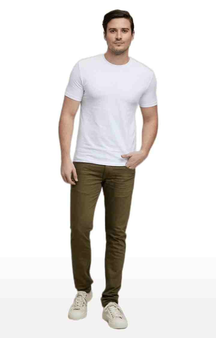 Olive Straight Slim Fit Jeans