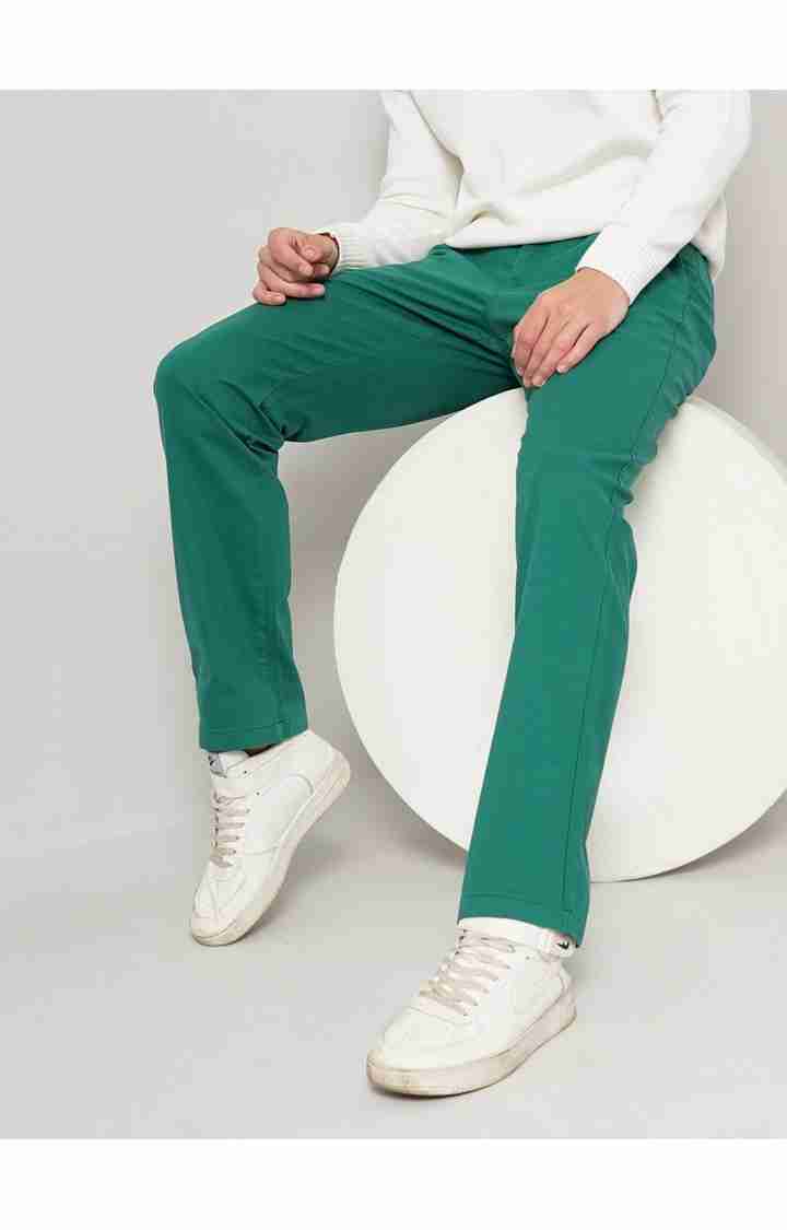 Green Straight Fit Trousers