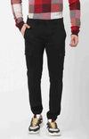 Celio* Cotton-Blend Slim Fit Black Trouser