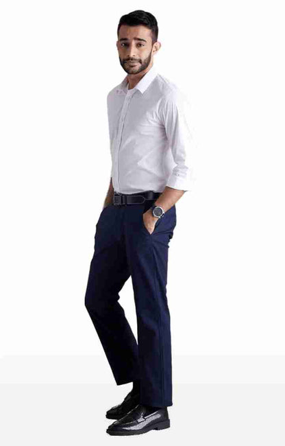 Navy Blue Straight Fit Trousers