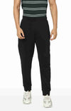 Celio* Cotton Jog Pant Black Trouser