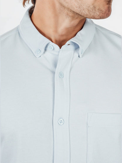 Celio* Solid Regular Fit Cotton-Blend Blue Shirts