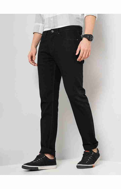 Black Straight Fit Stay Dark Jeans