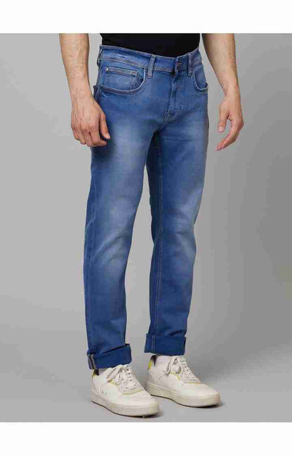 Blue Straight Slim Fit Jeans