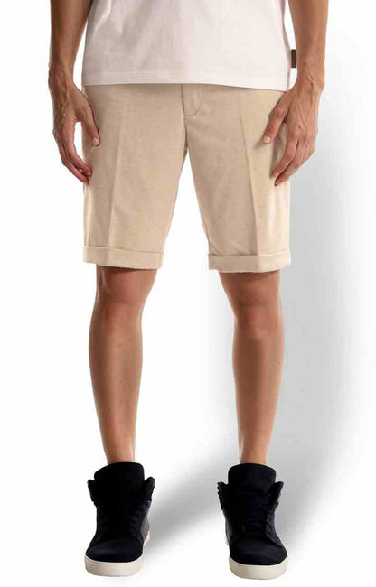 Beige Regular Fit Shorts