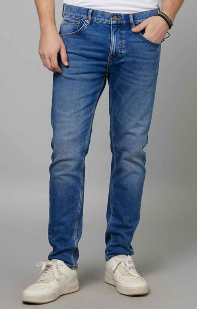 Celio* Cotton-Blend Slim Fit Blue Jean
