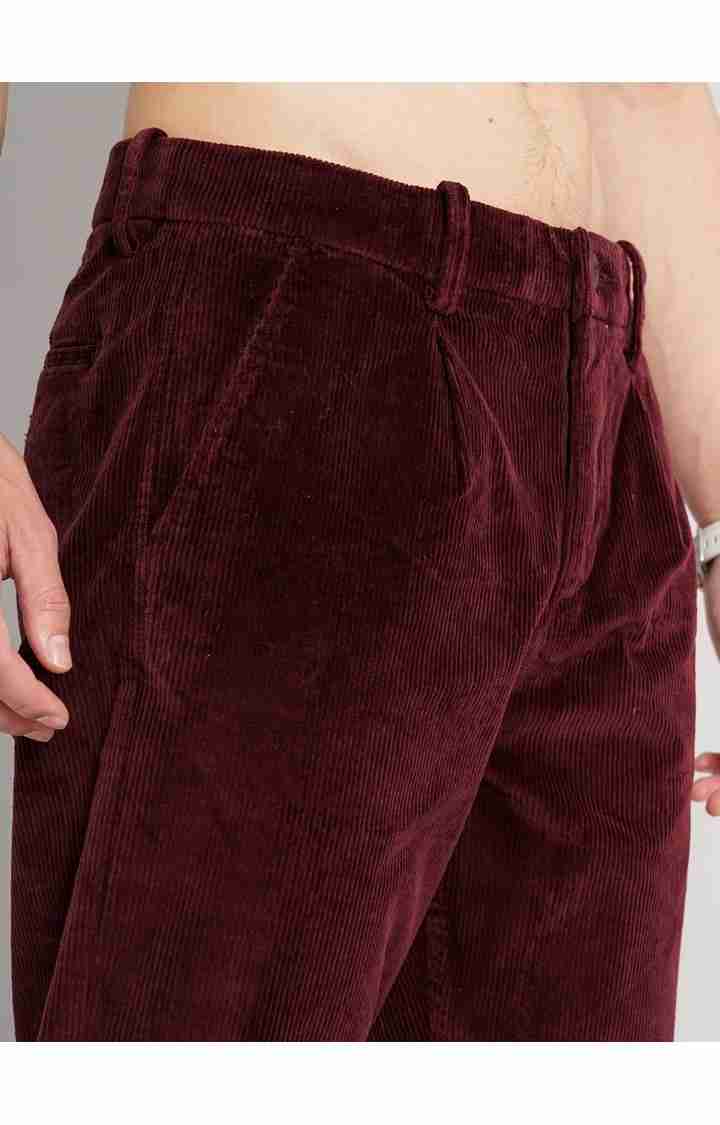 Maroon Regular Fit Trousers