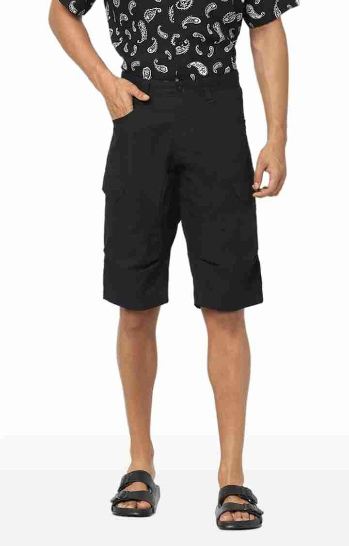 Black Regular Fit Shorts