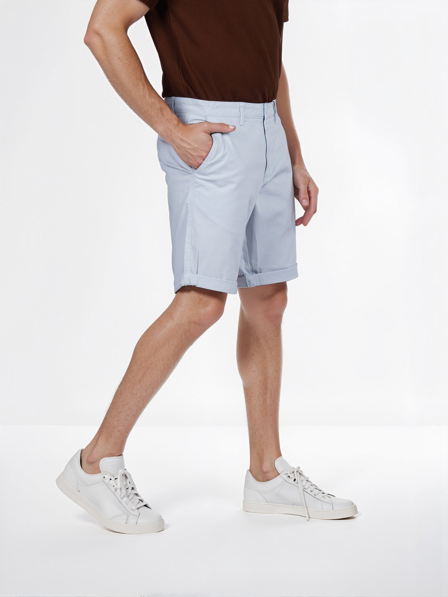 Celio* Cotton Regular Fit Blue Bermuda