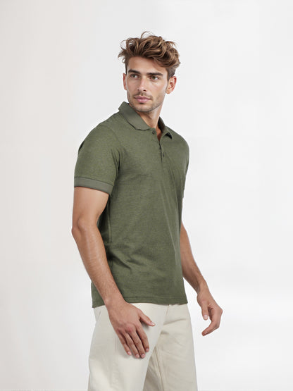 Celio* Men Olive Solid Regular Fit Cotton T-shirt