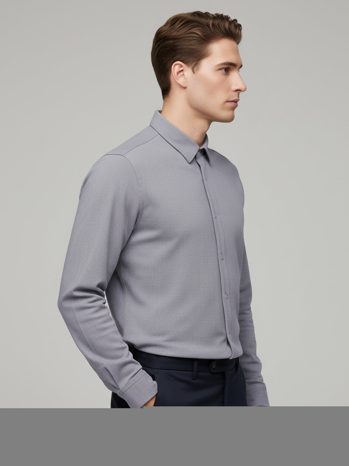 Celio* Men Grey Solid Regular Fit Cotton Shirts