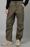 Celio* Cotton-Blend Straight Fit Dark Olive Trouser