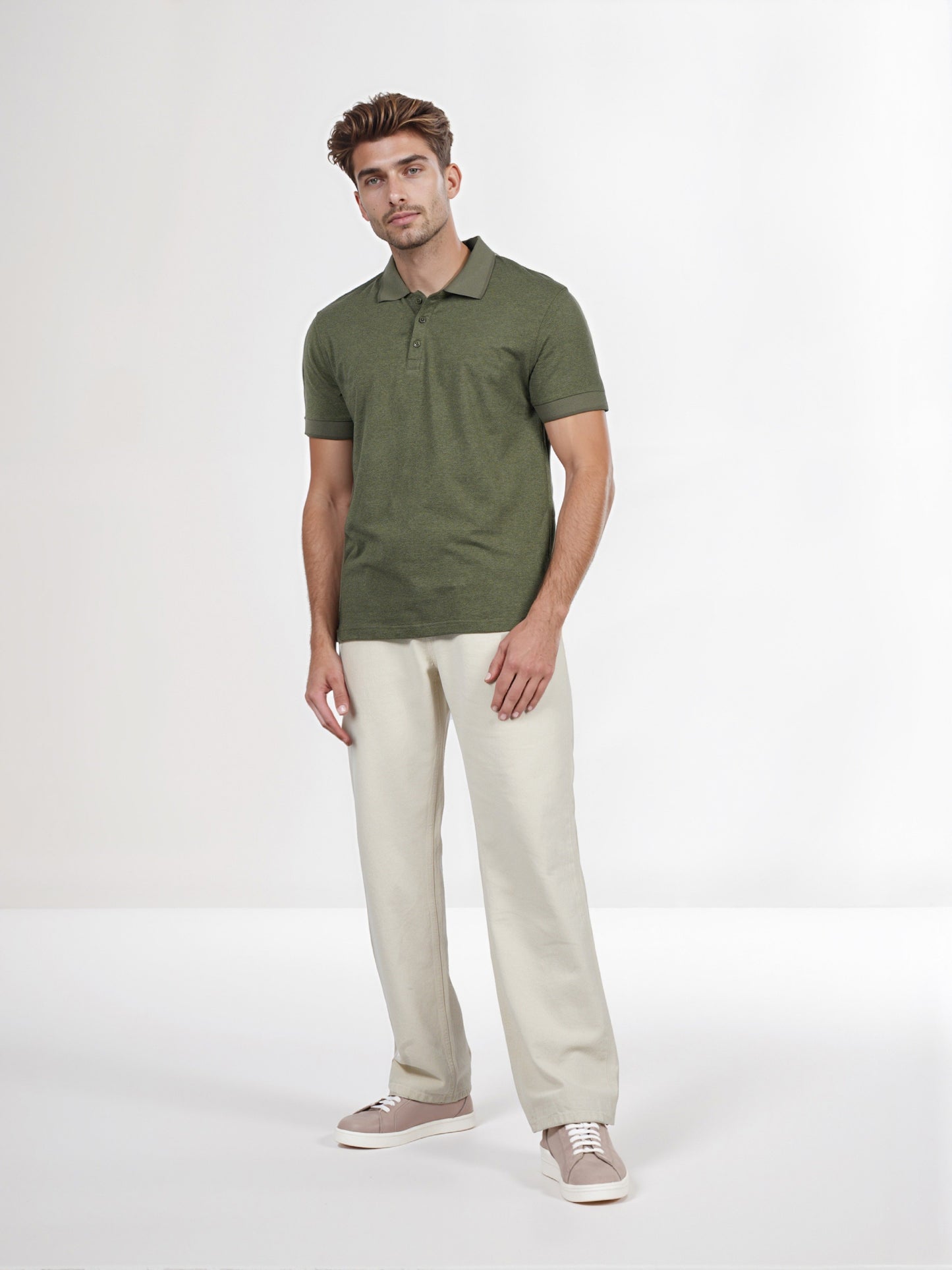 Celio* Men Olive Solid Regular Fit Cotton T-shirt