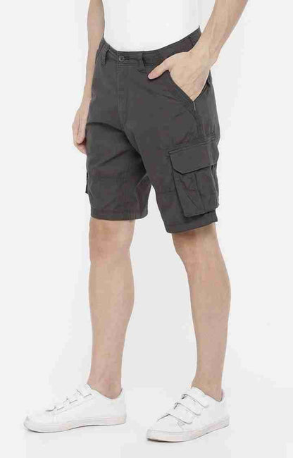 Grey Regular Fit Shorts