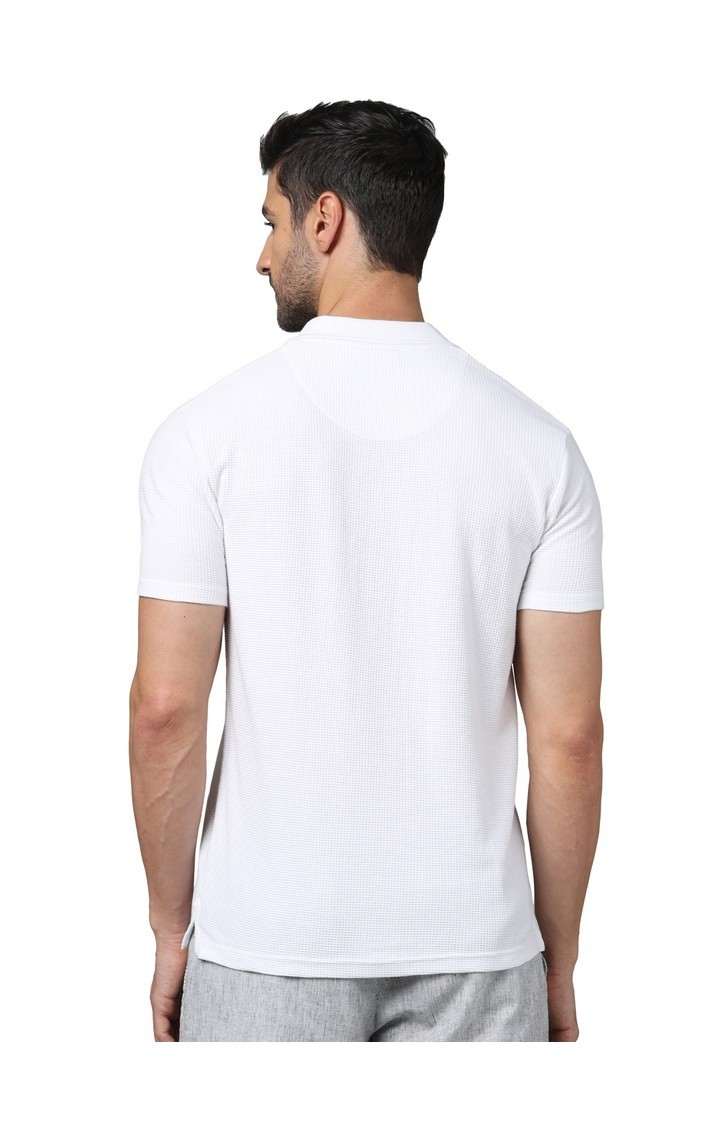 Celio* Solid Regular Fit Cotton White T-Shirt