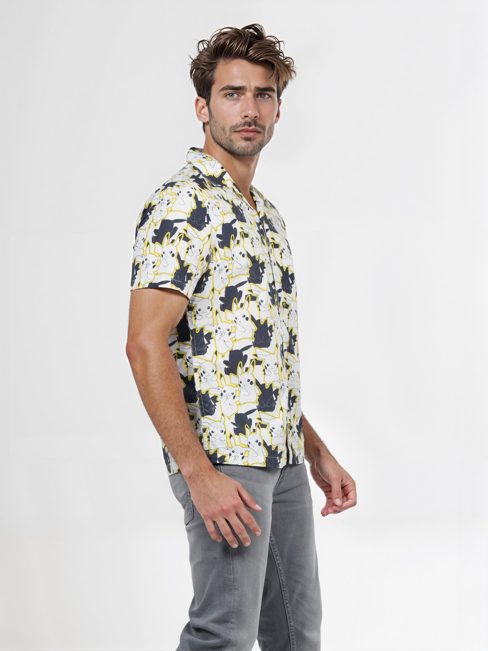 Celio* Pokemon Men Multi Printed Regular Fit Cotton Shirt