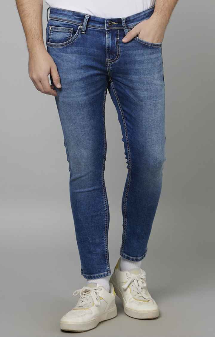 Blue Skinny Ankle Length Jeans