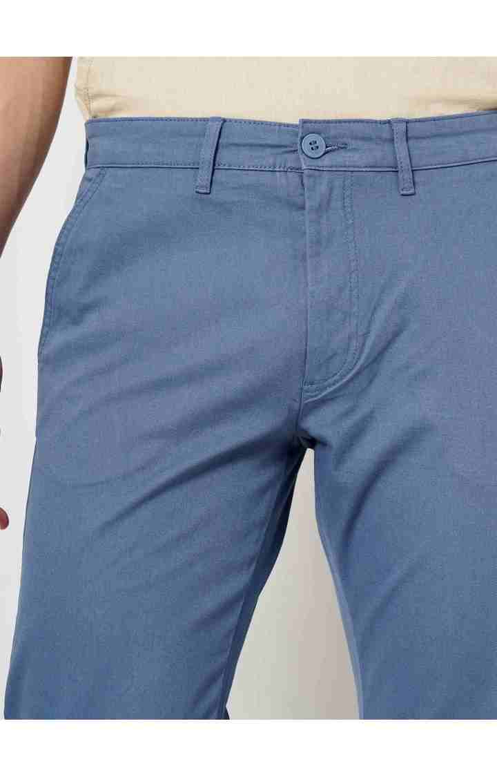 Blue Straight Fit Trousers