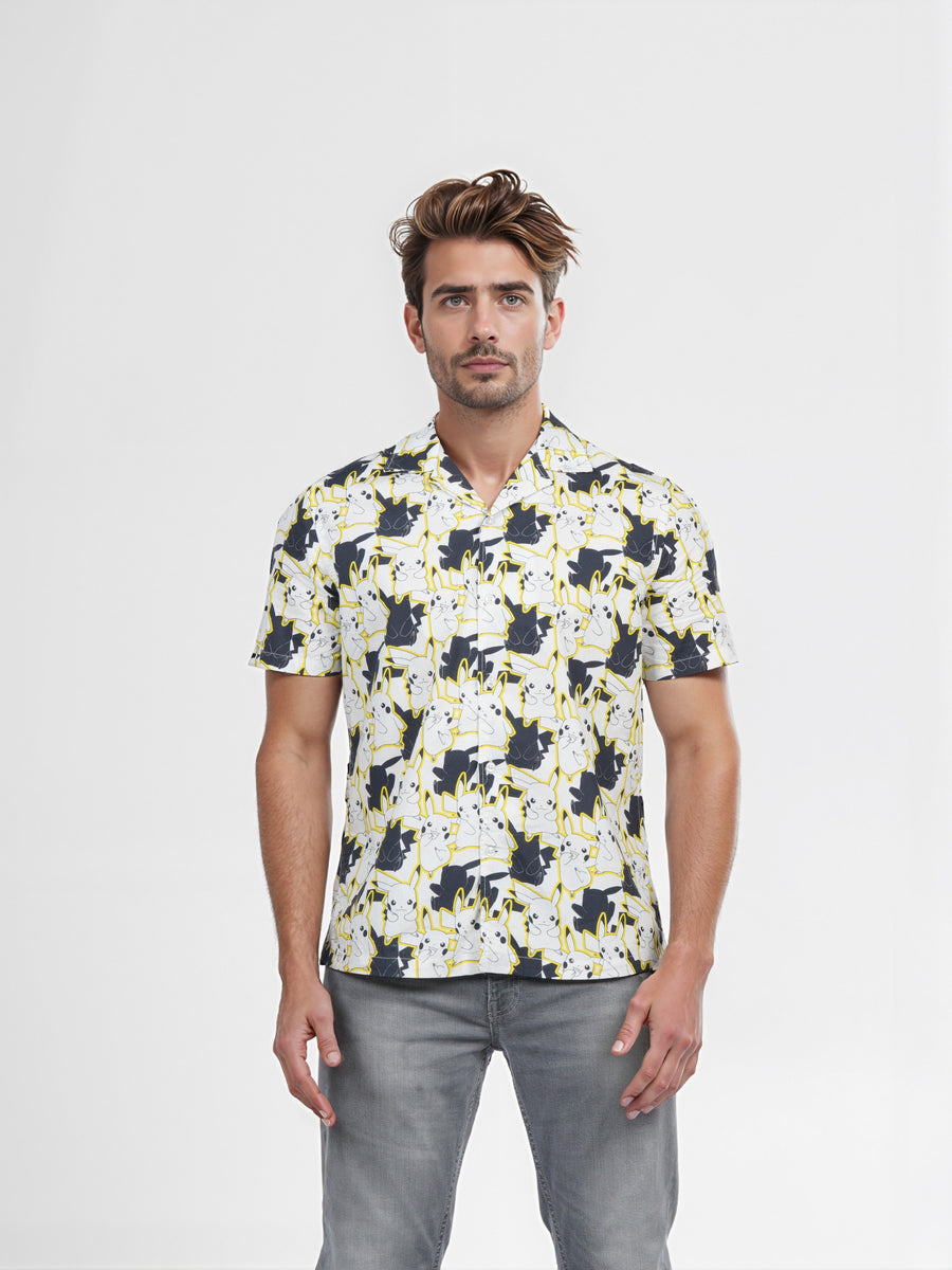 Celio* Pokemon Men Multi Printed Regular Fit Cotton Shirt