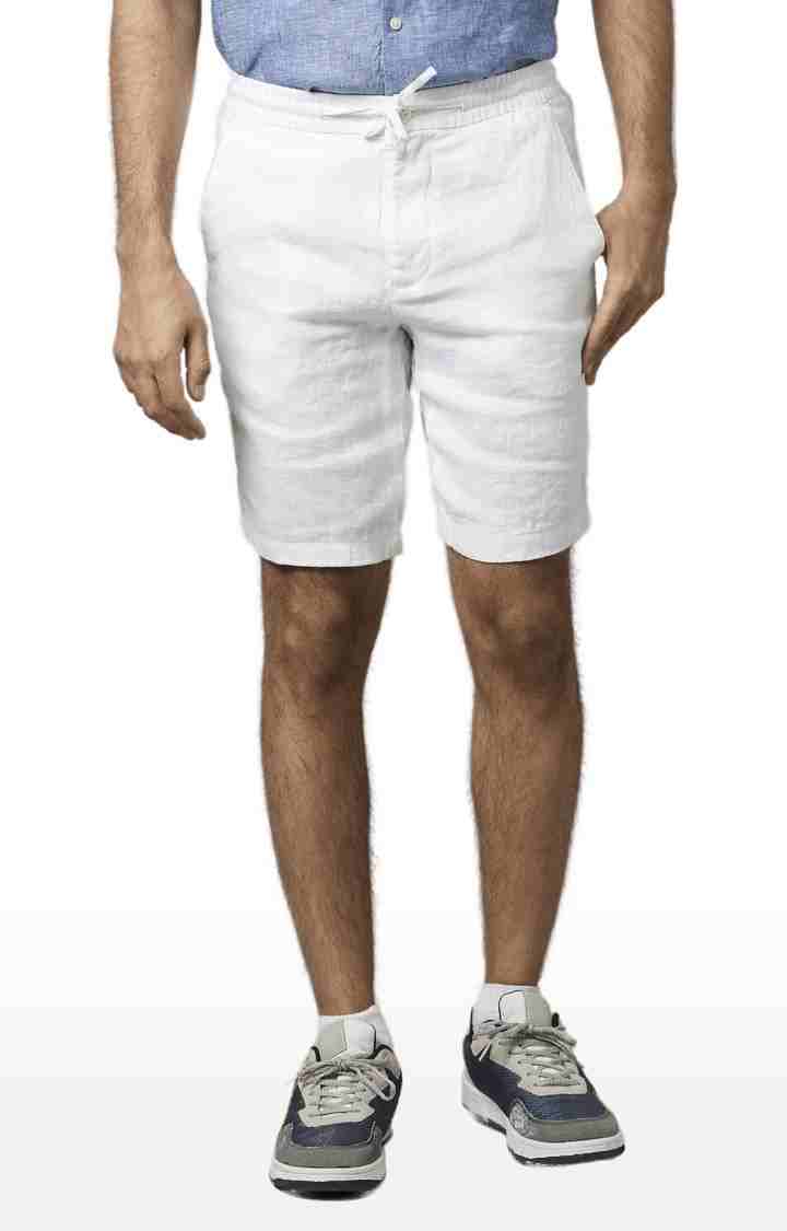 White Regular Fit Shorts