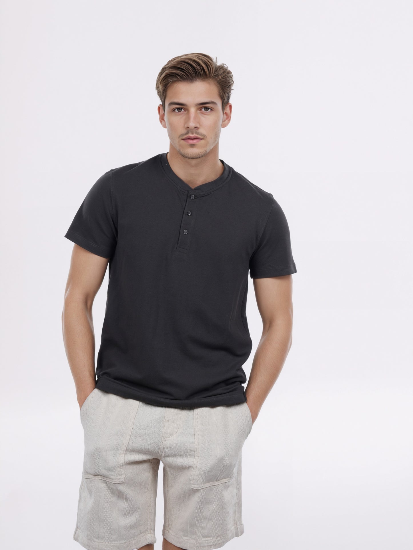 Celio* Cotton Black Men Regular Fit Solid T-Shirt