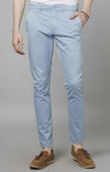 Celio* Cotton-Blend Slim Fit Blue Trouser