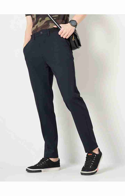 Navy Blue Slim Fit Trousers