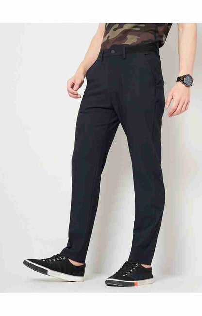 Navy Blue Slim Fit Trousers