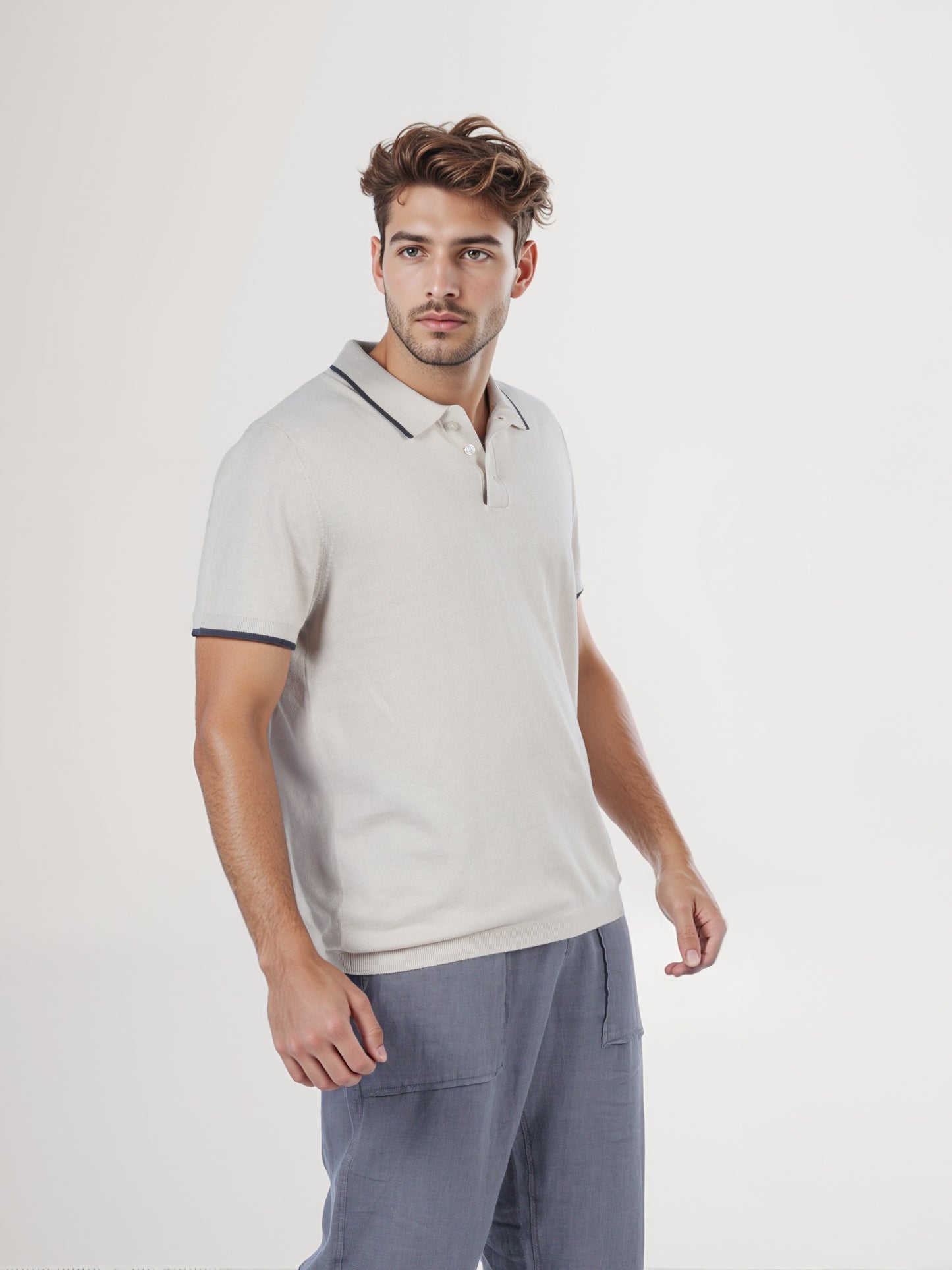 Celio* Men Beige Solid Regular Fit Cotton T-Shirt